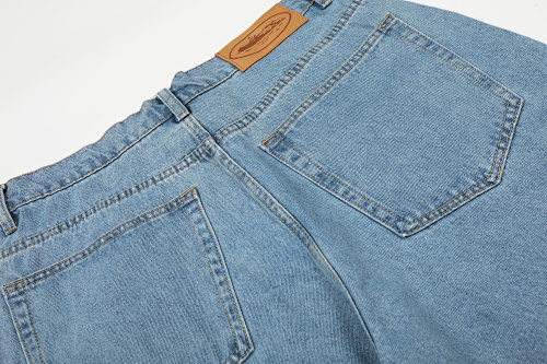 EM Sneakers Corteiz Royale Lazer Denim Shorts Washed Blue