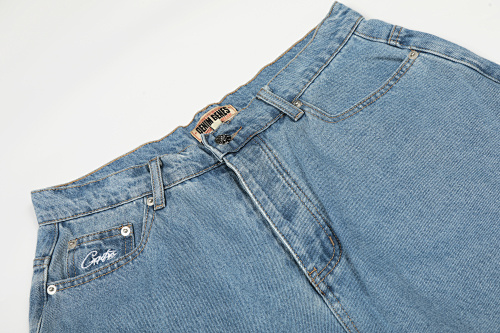 EM Sneakers Corteiz Royale Lazer Denim Shorts Washed Blue