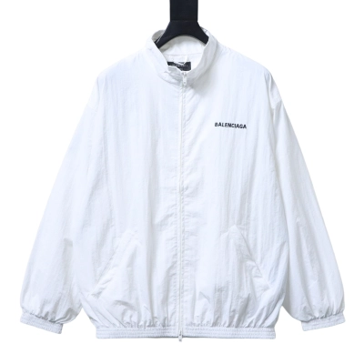 EM Sneakers Balenciaga Logo Print Zip-up Jacket White 01