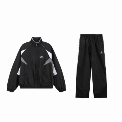EM Sneakers Balenciaga 23FW 3B Sports Icon Track Jacket & Pants Sets Black/White 01