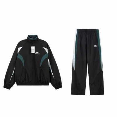 EM Sneakers Balenciaga 3B Sports Icon Track Jacket & Pants Sets Black/White 01