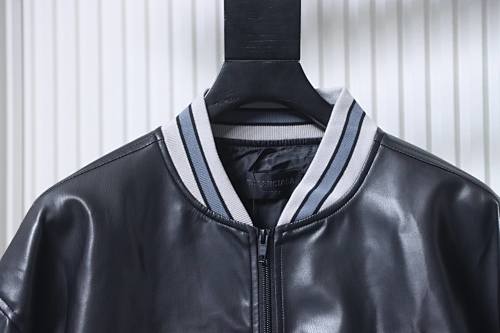 EM Sneakers Balenciaga BLCG 26SS 3M Embroidered Grey Manchester United Baseball Flight Leather Jacket