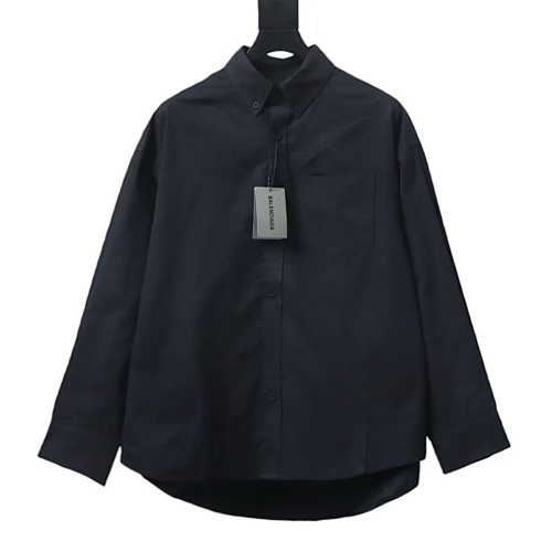 EM Sneakers Balenciaga Classic Rhinestone Logo Long sleeved Shirt Black