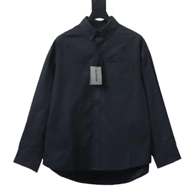 EM Sneakers Balenciaga Classic Rhinestone Logo Long sleeved Shirt Black 01