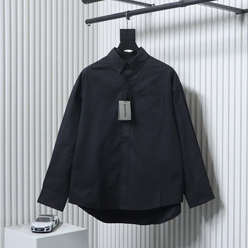 EM Sneakers Balenciaga Classic Rhinestone Logo Long sleeved Shirt Black