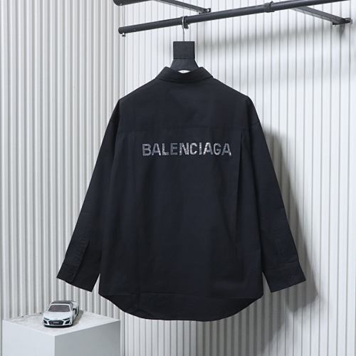 EM Sneakers Balenciaga Classic Rhinestone Logo Long sleeved Shirt Black