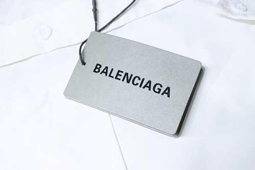 EM Sneakers Balenciaga Classic Rhinestone Logo Long sleeved Shirt White