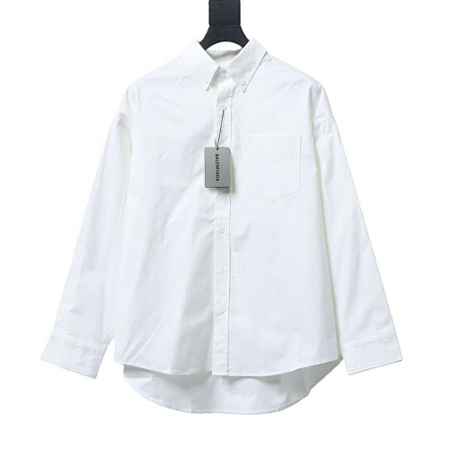 EM Sneakers Balenciaga Classic Rhinestone Logo Long sleeved Shirt White