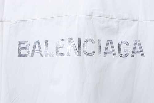 EM Sneakers Balenciaga Classic Rhinestone Logo Long sleeved Shirt White