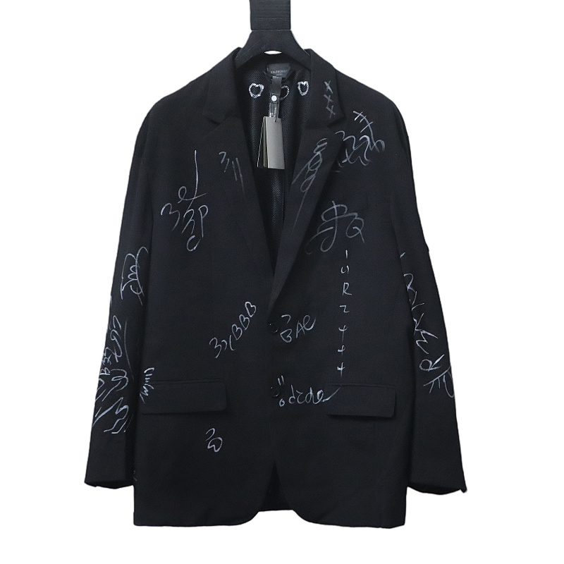 EM Sneakers Balenciaga Graffiti Jacket suit Black