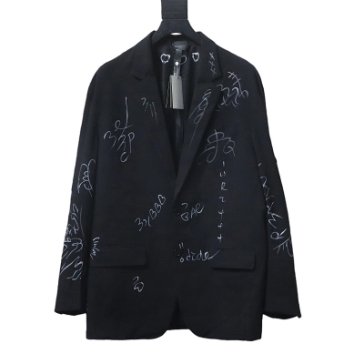 EM Sneakers Balenciaga Graffiti Jacket suit Black 01