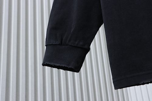 EM Sneakers Balenciaga Crewneck Long Sleeve Oversized Shirt Faded Washed Black