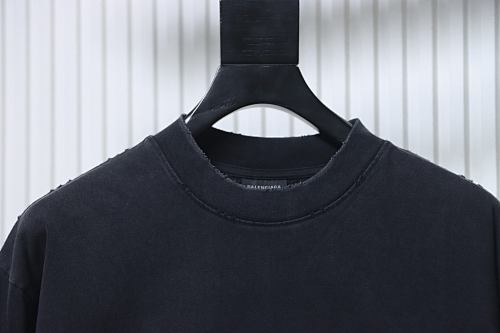 EM Sneakers Balenciaga Crewneck Long Sleeve Oversized Shirt Faded Washed Black