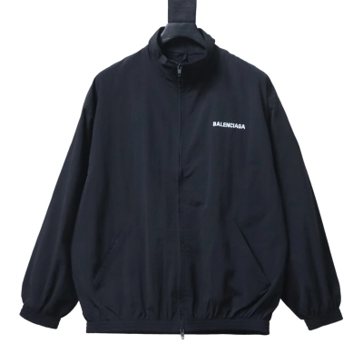 EM Sneakers Balenciaga Logo Print Zip-up Jacket Black 01