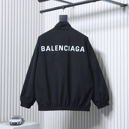 EM Sneakers Balenciaga Logo Print Zip-up Jacket Black