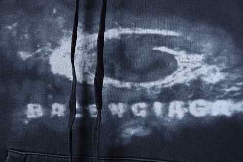 EM Sneakers Balenciaga Oversized Drawstring Hoodie Washed Black White