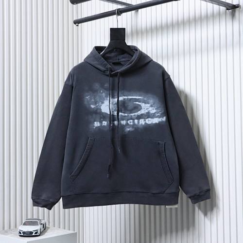 EM Sneakers Balenciaga Oversized Drawstring Hoodie Washed Black White