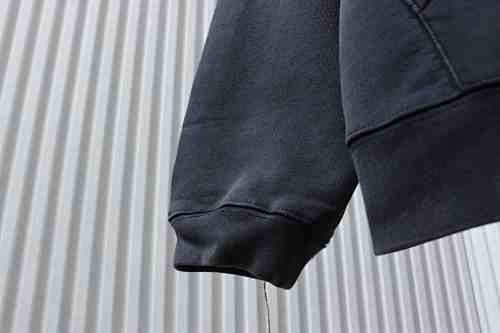 EM Sneakers Balenciaga Oversized Drawstring Hoodie Washed Black White