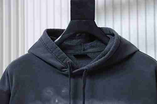 EM Sneakers Balenciaga Oversized Drawstring Hoodie Washed Black White