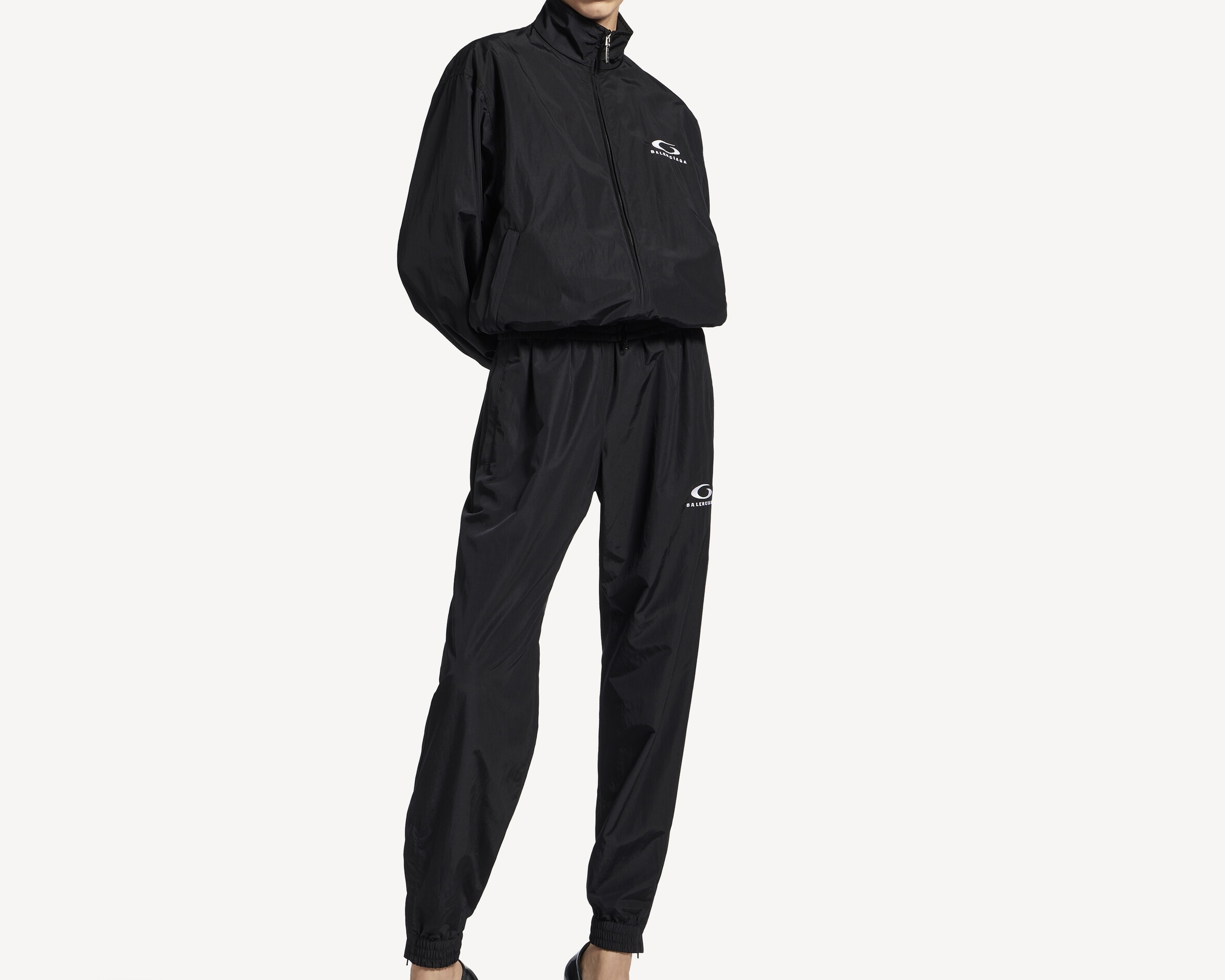 EM Sneakers Balenciaga Women's Loop Sports Icon Black Sports Jacket & Pants Sets
