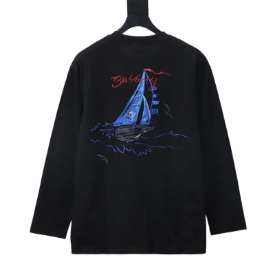 EM Sneakers Burberry 25Fw Letter Sailboat Print Long Sleeve Shirt Black 02