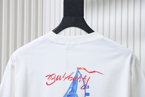 EM Sneakers Burberry 25Fw Letter Sailboat Print Long Sleeve Shirt White