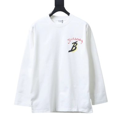 EM Sneakers Burberry 25Fw Letter Sailboat Print Long Sleeve Shirt White 01