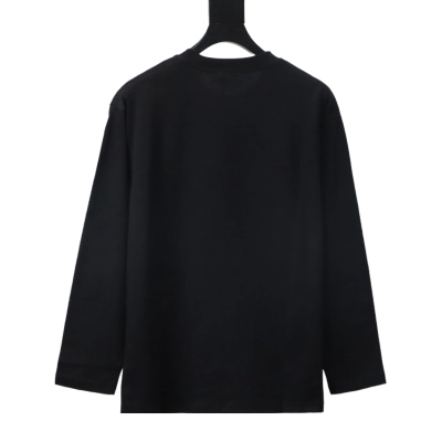 EM Sneakers Burberry 25Fw Signature Logo Embroidered Long-Sleeve Shirt Black 02