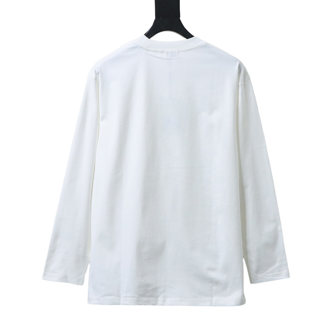 EM Sneakers Burberry 25Fw Signature Logo Embroidered Long-Sleeve Shirt White