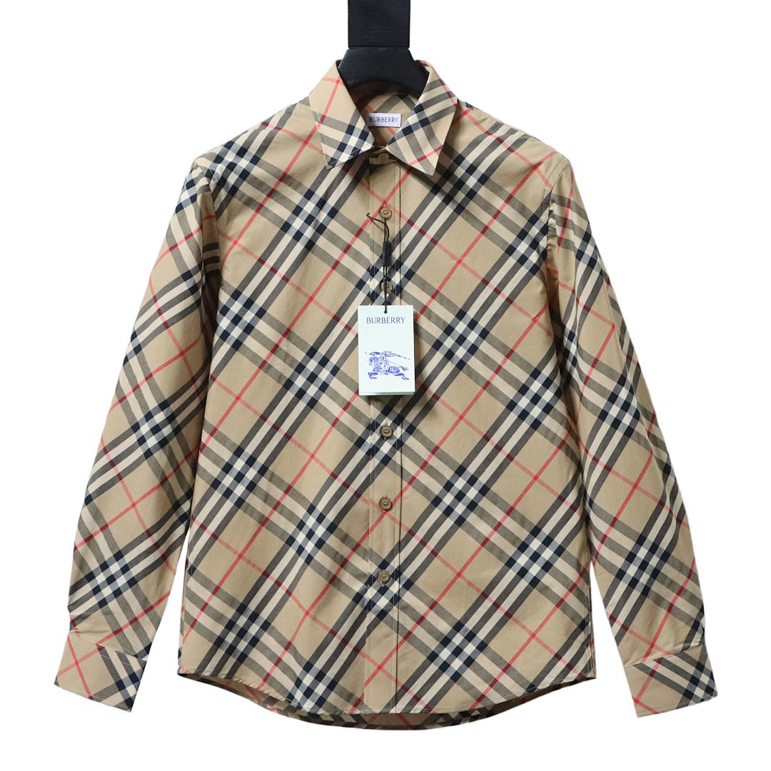 EM Sneakers Burberry Archive Check Long Sleeve Shirt Beige