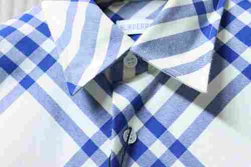 EM Sneakers Burberry Archive Check Long Sleeve Shirt Blue