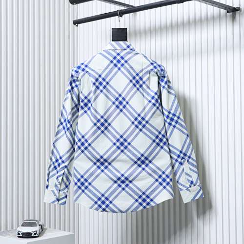 EM Sneakers Burberry Archive Check Long Sleeve Shirt Blue