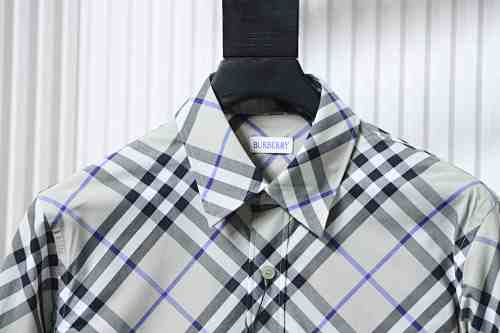 EM Sneakers Burberry Archive Check Long Sleeve Shirt Gray