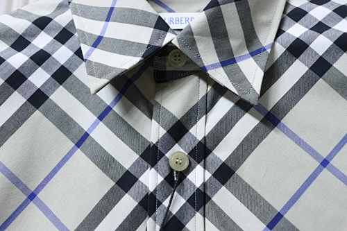 EM Sneakers Burberry Archive Check Long Sleeve Shirt Gray