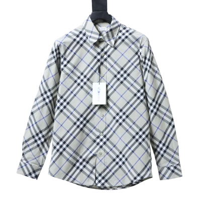 EM Sneakers Burberry Archive Check Long Sleeve Shirt Gray 01