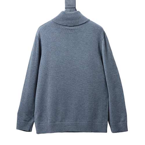 EM Sneakers Burberry Cashmere-Blend Quarter-Zip Slim Sweater Gray