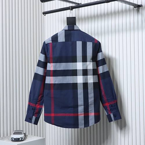 EM Sneakers Burberry Check Stretch Cotton Poplin Long Sleeve Shirt Archive Blue