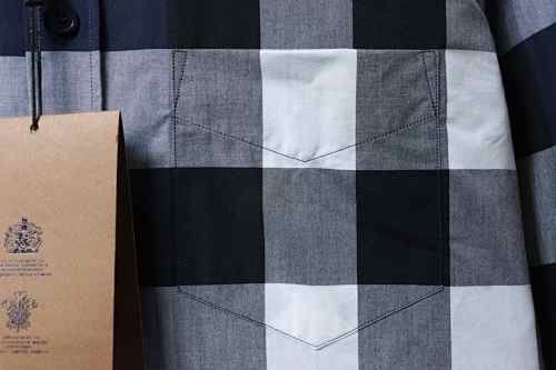 EM Sneakers Burberry Check Stretch Cotton Poplin Long Sleeve Shirt Archive Blue