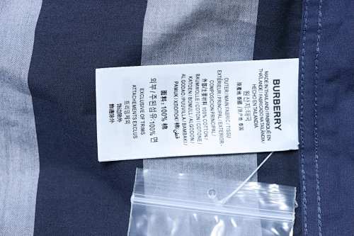 EM Sneakers Burberry Check Stretch Cotton Poplin Long Sleeve Shirt Archive Blue