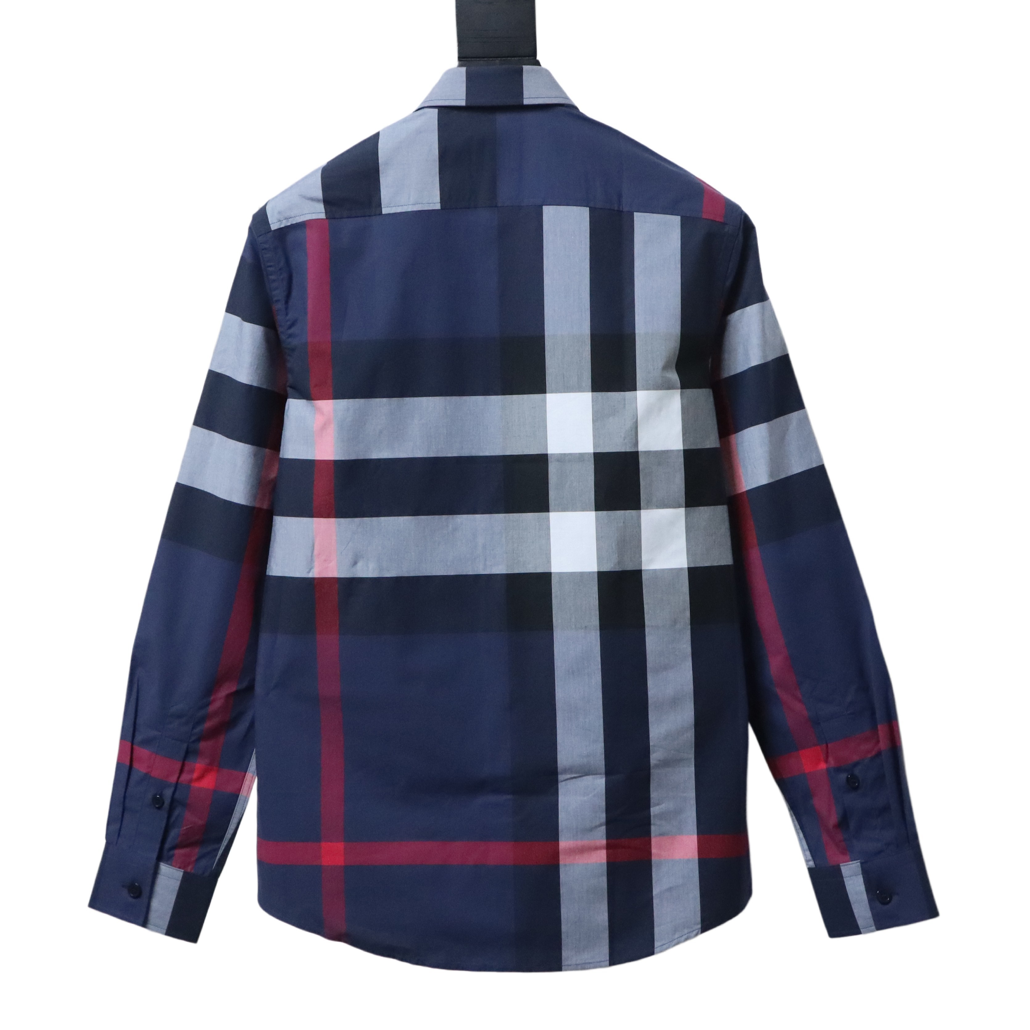 EM Sneakers Burberry Check Stretch Cotton Poplin Long Sleeve Shirt Archive Blue