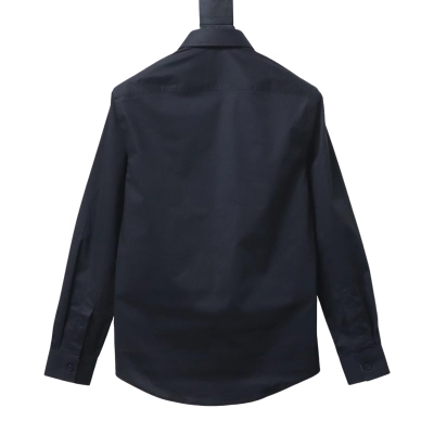 EM Sneakers Burberry Classic Horse Logo Embroidered Long Sleeve Shirt Black 02