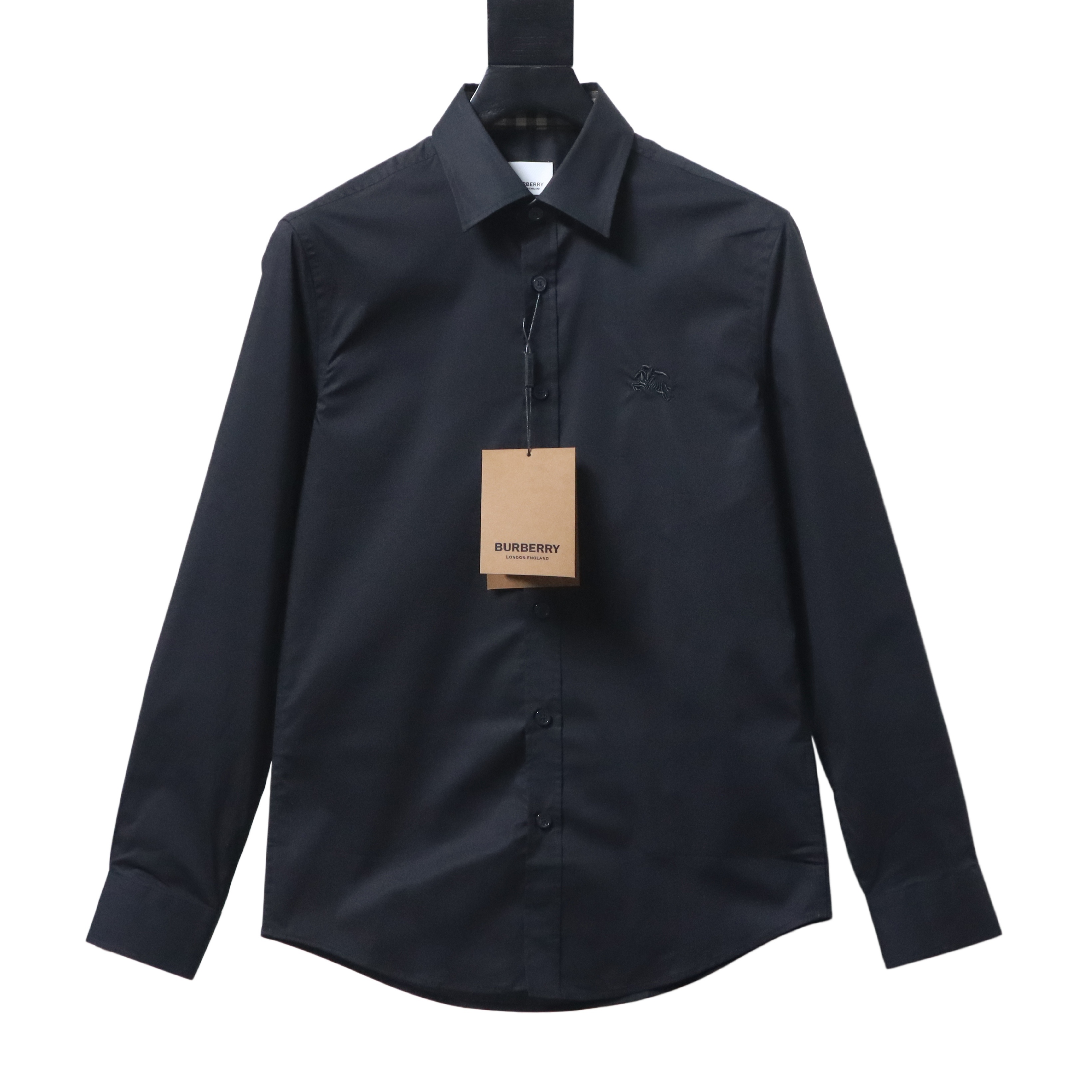 EM Sneakers Burberry Classic Horse Logo Embroidered Long Sleeve Shirt Black