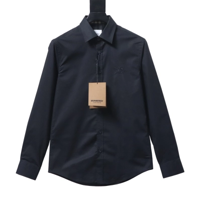 EM Sneakers Burberry Classic Horse Logo Embroidered Long Sleeve Shirt Black 01