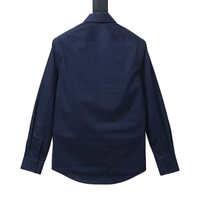 EM Sneakers Burberry Classic Horse Logo Embroidered Long Sleeve Shirt Navy 02