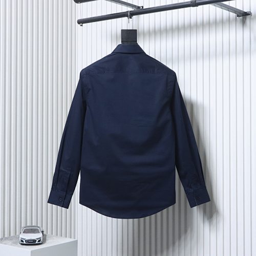 EM Sneakers Burberry Classic Horse Logo Embroidered Long Sleeve Shirt Navy