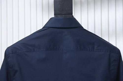 EM Sneakers Burberry Classic Horse Logo Embroidered Long Sleeve Shirt Navy