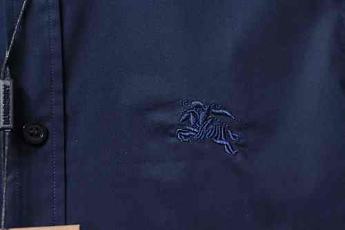 EM Sneakers Burberry Classic Horse Logo Embroidered Long Sleeve Shirt Navy