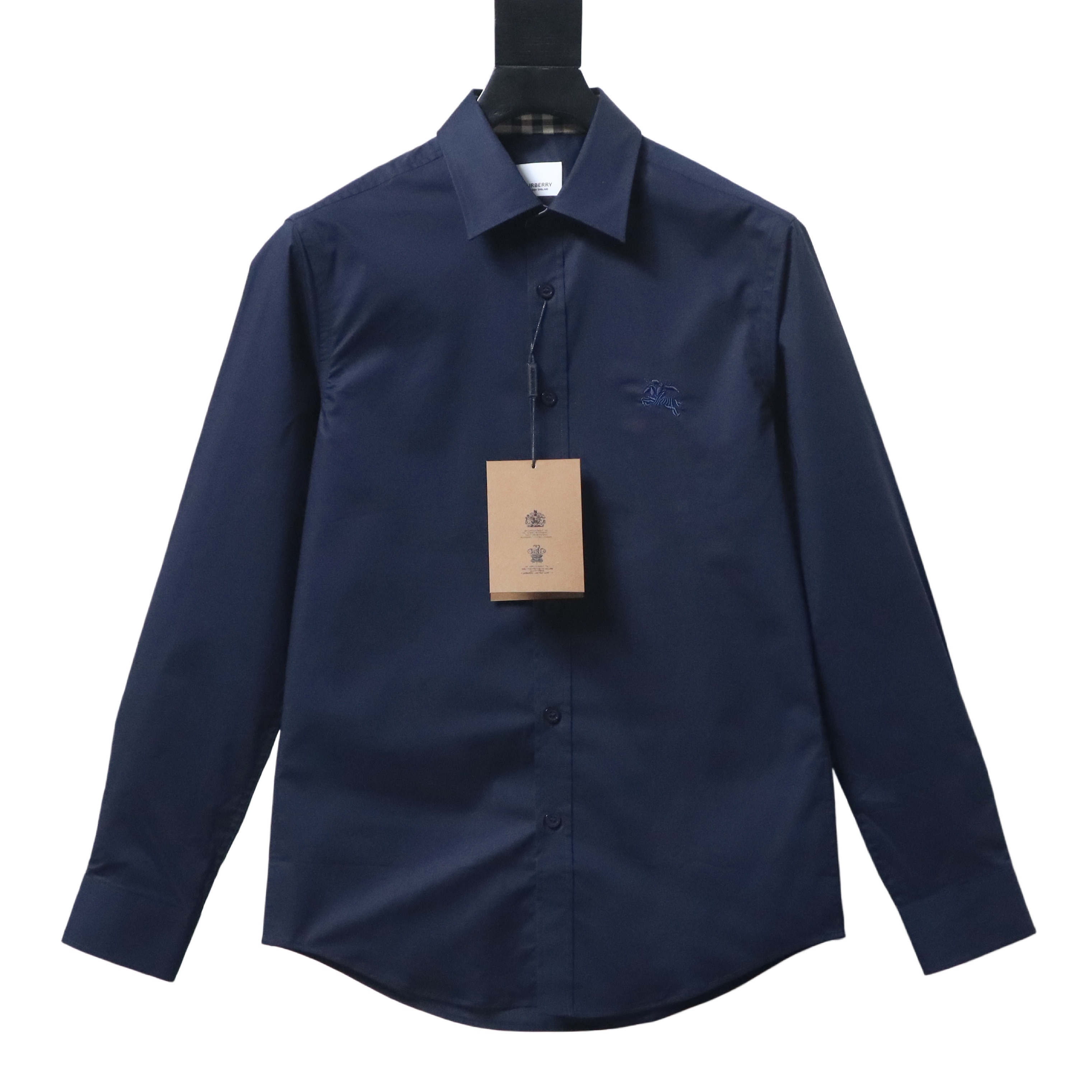 EM Sneakers Burberry Classic Horse Logo Embroidered Long Sleeve Shirt Navy