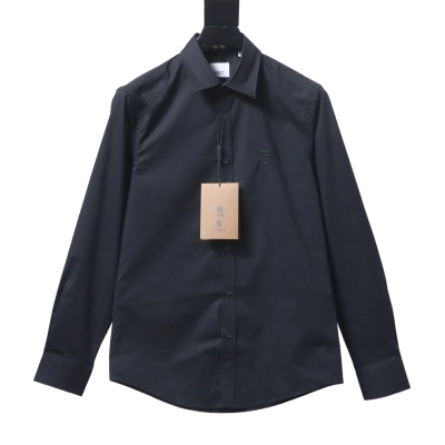 EM Sneakers Burberry Classic TB Logo Embroidered Long sleeved Shirt Black 01