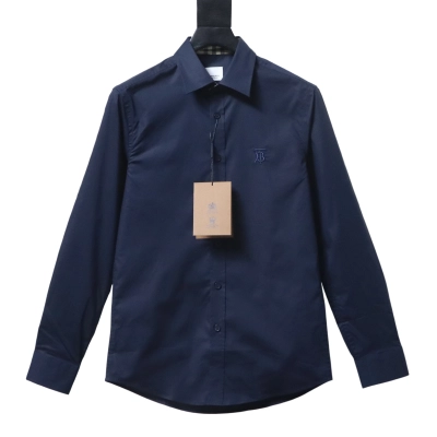 EM Sneakers Burberry Classic TB Logo Embroidered Long sleeved Shirt Navy 01